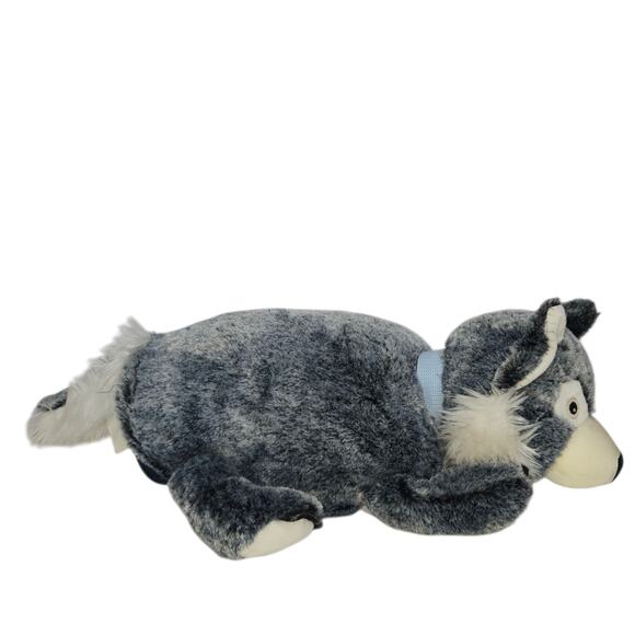 Zoobies‎ Pets Wyatt Wolf Plush with Blanket 25x16  Nap Travel 2010 - Picture 5 of 16